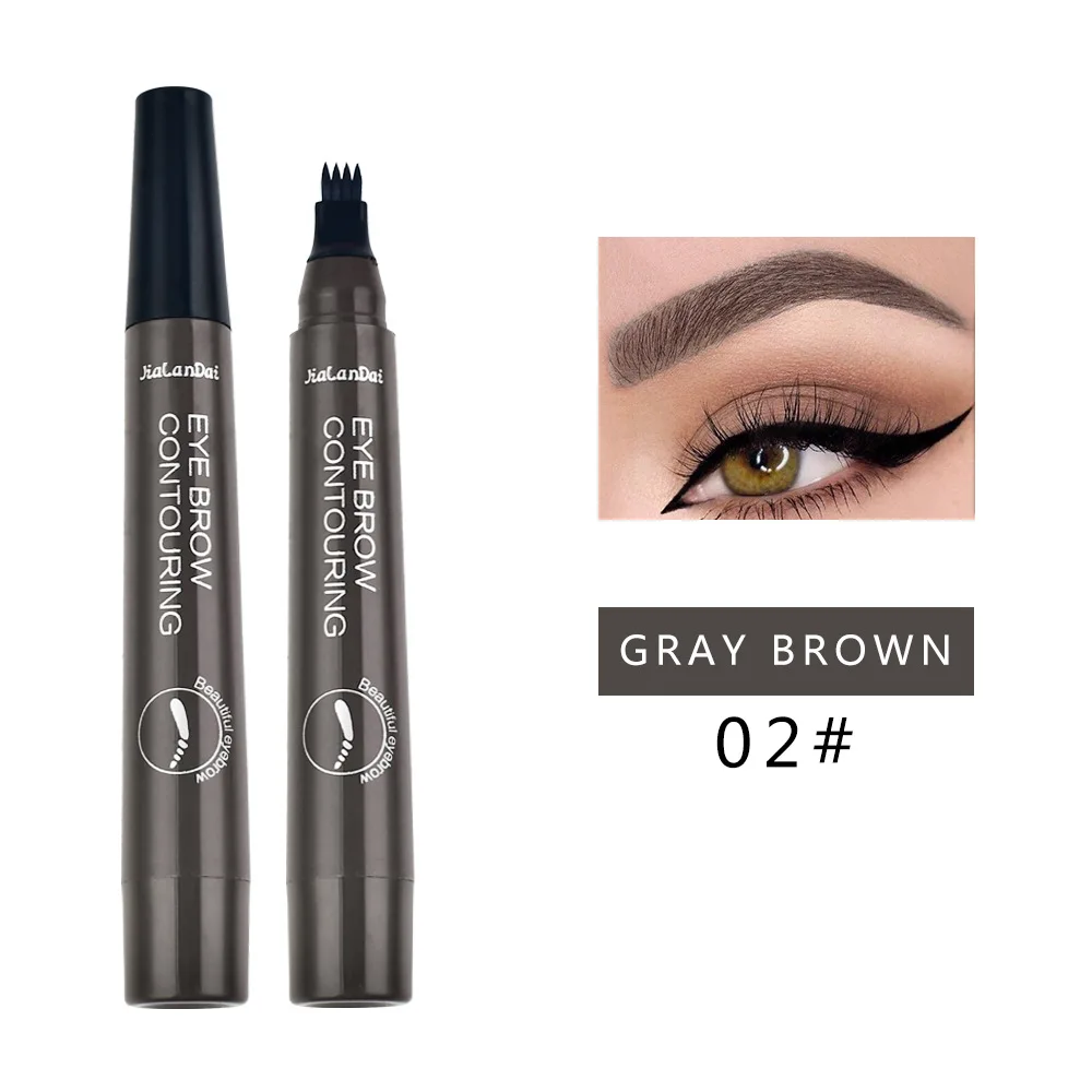 1 шт. серый и коричневый карандаш для бровей с микроблейдингом Водостойкий вилкой
