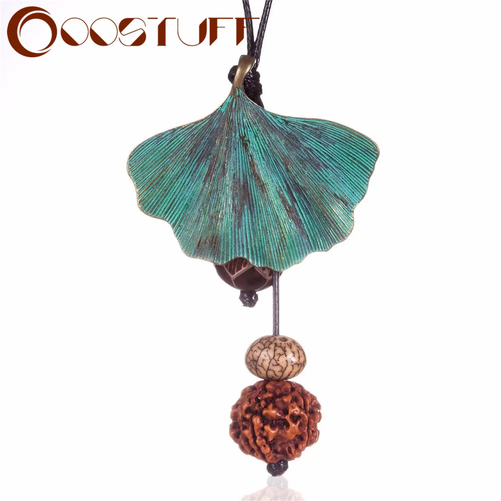 Колье Для женщин основа для кулонов и ожерелья Винтаж зеленые листья кулон