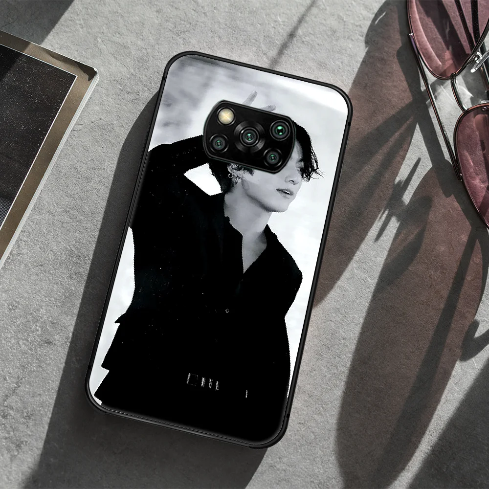 

Bangtan Boys Jeon Jung Kook Phone case Cover Hull For Xiaomi Mi A2 A3 8 9 9T Note 10 Se Lite Pro black Prime 3D Cell Soft Bumper