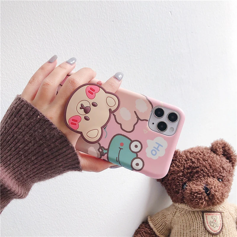 Складная подставка для iPhone 11 Samsung Huawei Xiaomi с милым мультяшным мобильный телефон
