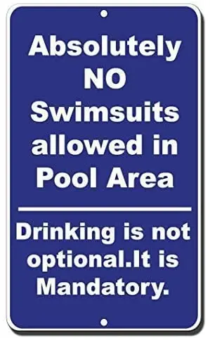 

Обязательный металлический знак для купания в бассейне, винтажный металлический жестяной знак, Декор для дома, плакат 12x8 дюймов