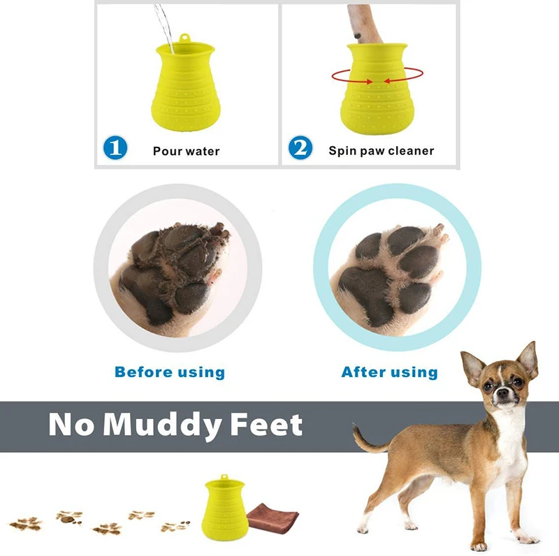

Benepaw Dog Paw Cleaner Shower Brush 2 In 1 Portable Soft Silicone Pet Foot Washer Effectively Cleaning Cup Puppy Cats Massage
