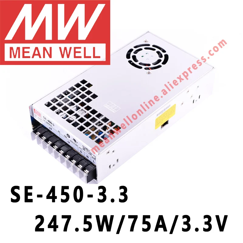 SE-450-3.3 Mean Well 247,5 W/75A/3,3 V DC одиночный выход Источник питания meanwell интернет магазин