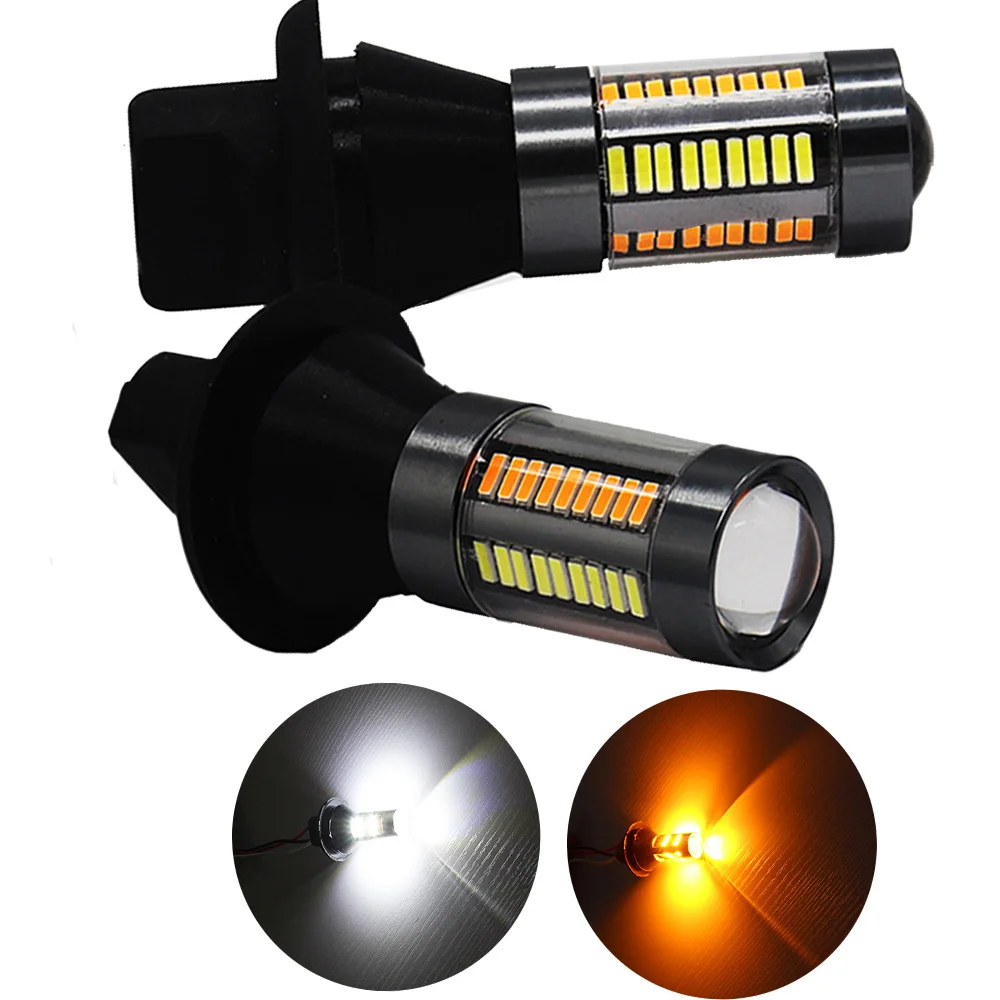 Canbus 1156 LED BA15S DRL T20 7440 3156 12V 4014 66SMD Светодиодная лампа белый Янтарный красный фонарь