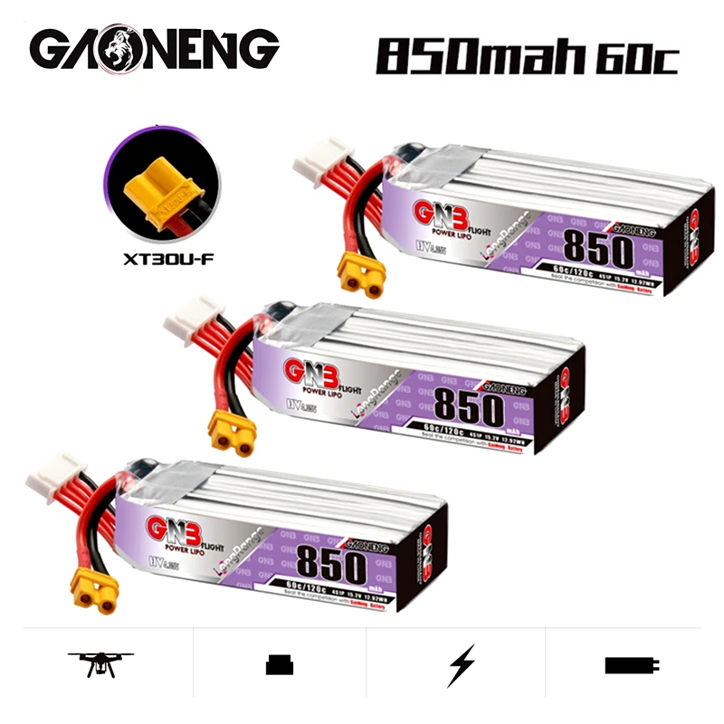 

1-5 шт. GNB 4S 15,2 в 850 мАч HV 60C/120C Lipo батарея с XT30U-F разъем для Beta85X Whoop Quadcopter FPV RC Racing Drone