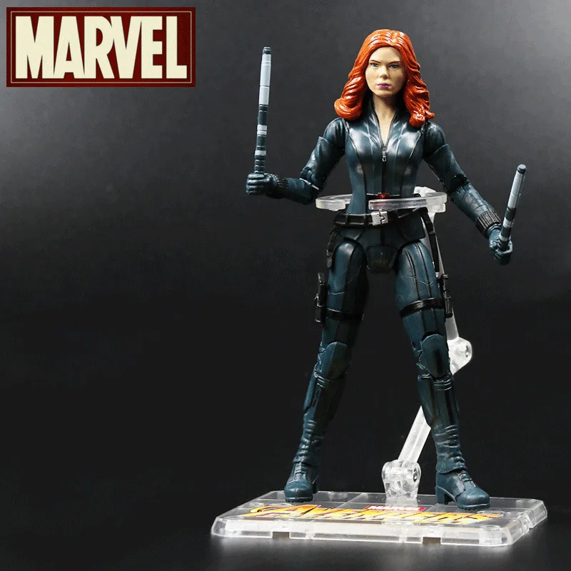 Marvel Мстители Фигурка Игрушка Железный человек паук Капитан Америка Тор военная машина сокол модель игрушки - Цвет: Black Widow Base
