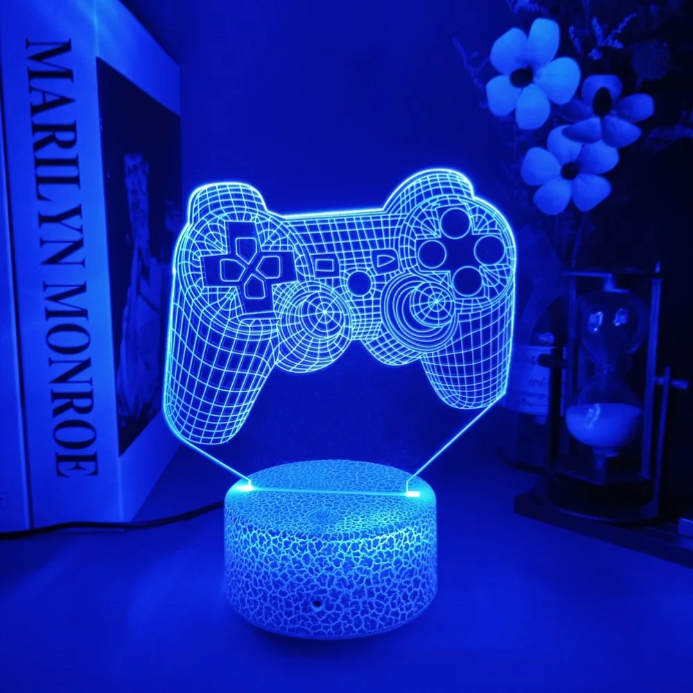 

3D Night Lamp Color Changing Game Console Icon Logo Sensor Light on the table Gaming Room Desk Setup Light for Kids Bedside Gift