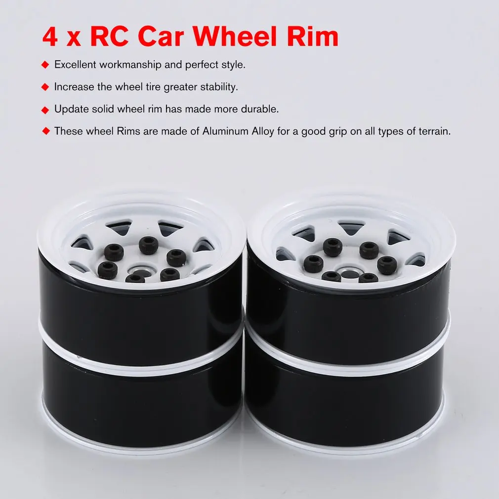 4 шт. металлический обод колеса Beadlock Ступица 1 55 дюймов RC автомобиль Алюминиевый