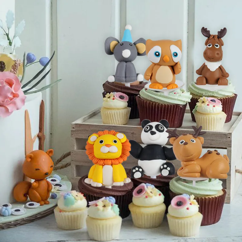 Фигурки животных для тортов в джунглях вечерние принадлежности рождения детей