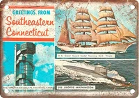 adkult southeastern connecticut greetings from retro look metal sign zk51