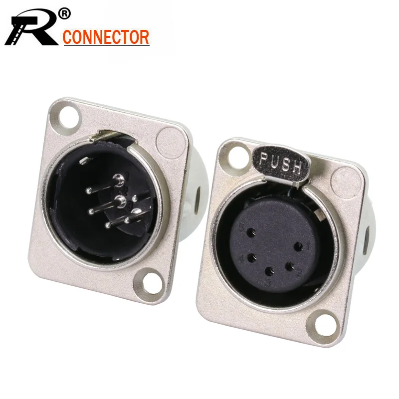 10 шт./лот 5Pin XLR Панельное крепление штекер/гнездо штекер разъем Микрофон MIC