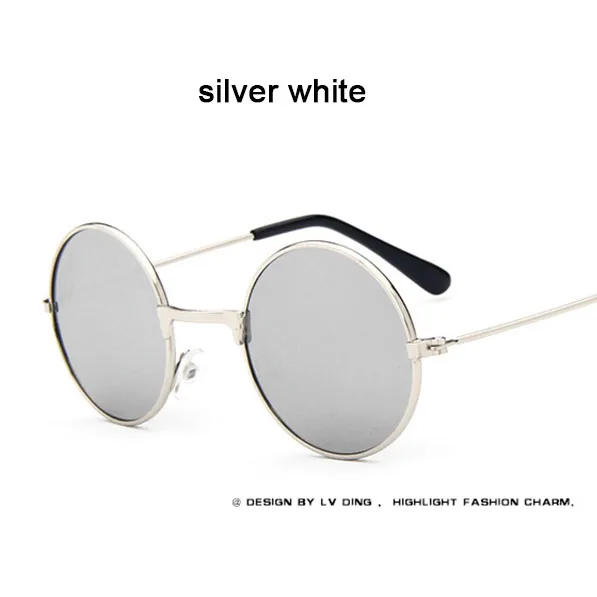 silver AOXUE ретро классические круглые солнцезащитные очки детские брендовые зеркальные солнцезащитные очки для мальчиков и девочек Черная синяя оправа очки UV400 подарки для детей - Lenses Color: silver