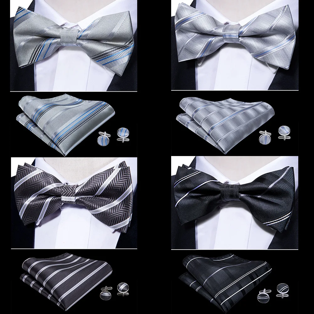 Синий Полосатый пре-галстук-бабочка для Для мужчин галстук-бабочка шелк Бабочка