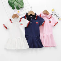 kids boys girls uniform summer dress pleated skirt tulle printed skirts solid color clothes