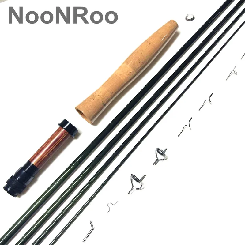 NooNRoo IM8 8ft 6inch 4pc 1wt and 4wt  Fly Rod DIY Cambo Kit  fast Action fly blank with A Grade Cork Grip Fly fishing rod combo