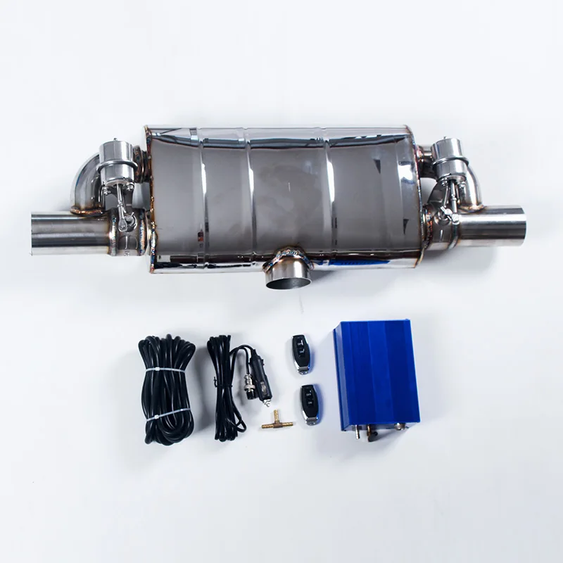 

Car Exhaust Air Vacuum Valve Muffler System With Remote Controller Pump Universal Stainless Steel