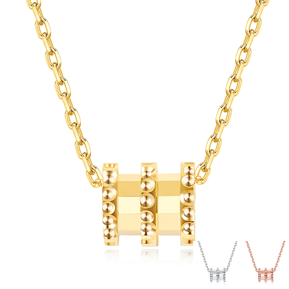 

S925 Sterling Silver Round Scroll Wheel Pendant Necklaces For Women 3 Colors Chokers Necklace Female Fine Jewelry