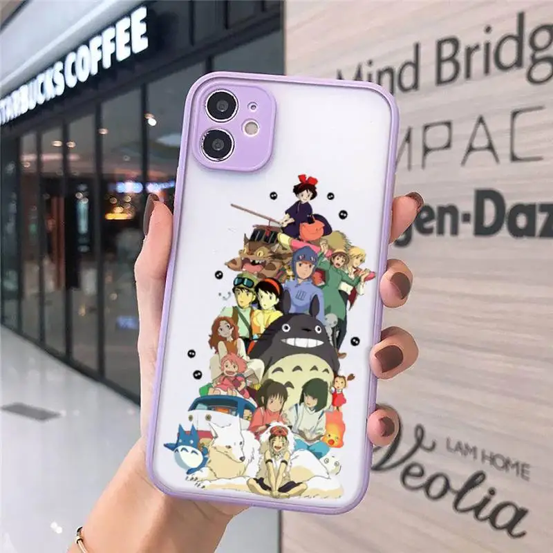 

Totoro Spirited Away Ghibli Miyazaki Anime Phone Cases matte transparent For iphone 7 8 11 12 plus mini x xs xr pro max cover