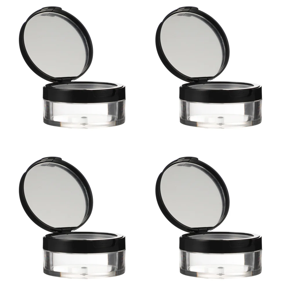 

4Pcs Makeup Loose Powder Box Case Compact Container with Mirror for