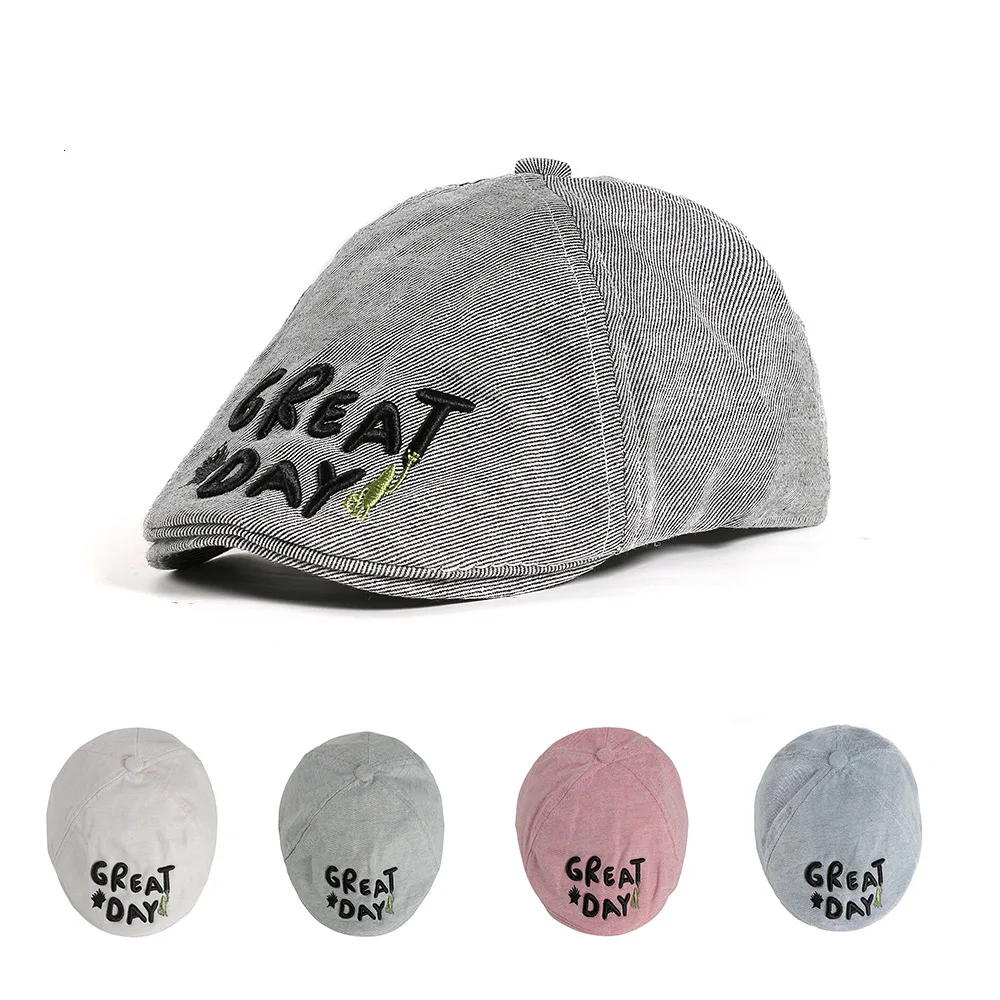 Детские береты из 100% хлопка с вышитыми буквами дизайнерские осенние в английском