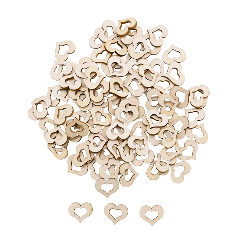 50/100 шт. деревянные ломтики в форме сердца|Поделки из дерева| |