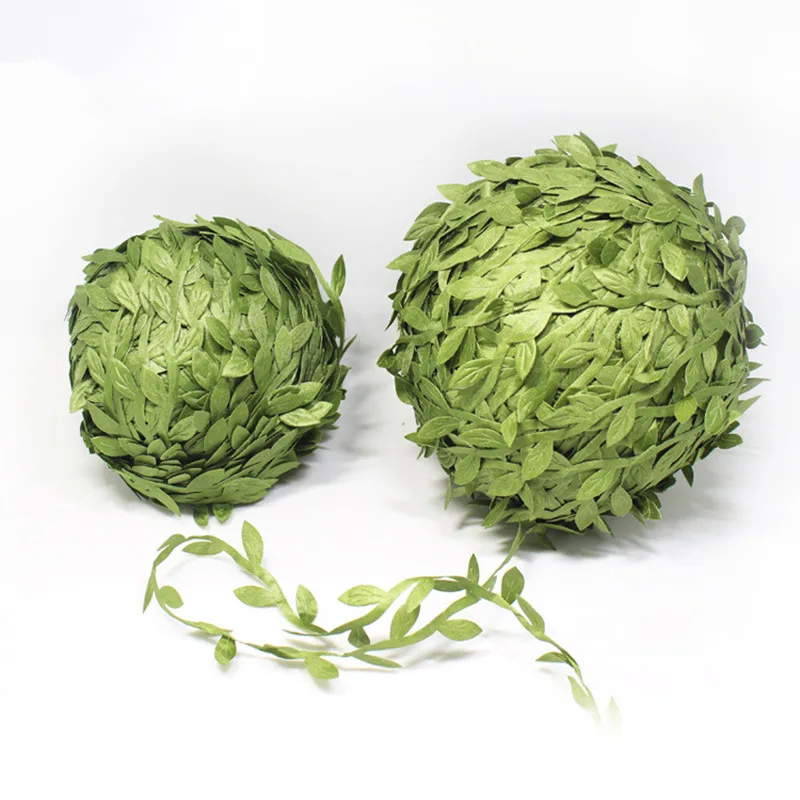 

40/77/100/200 m Leaves Garland Decorative Accessories Green Leaves Rattan Simulation DIY Wreath Material