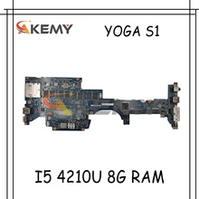Akemy ZIPS1 LA-A341P Motherboard For Lenovo Thinkpad YOGA S1 Laptop Motherboard CPU I5 4210U 8G RAM 100% Test Work