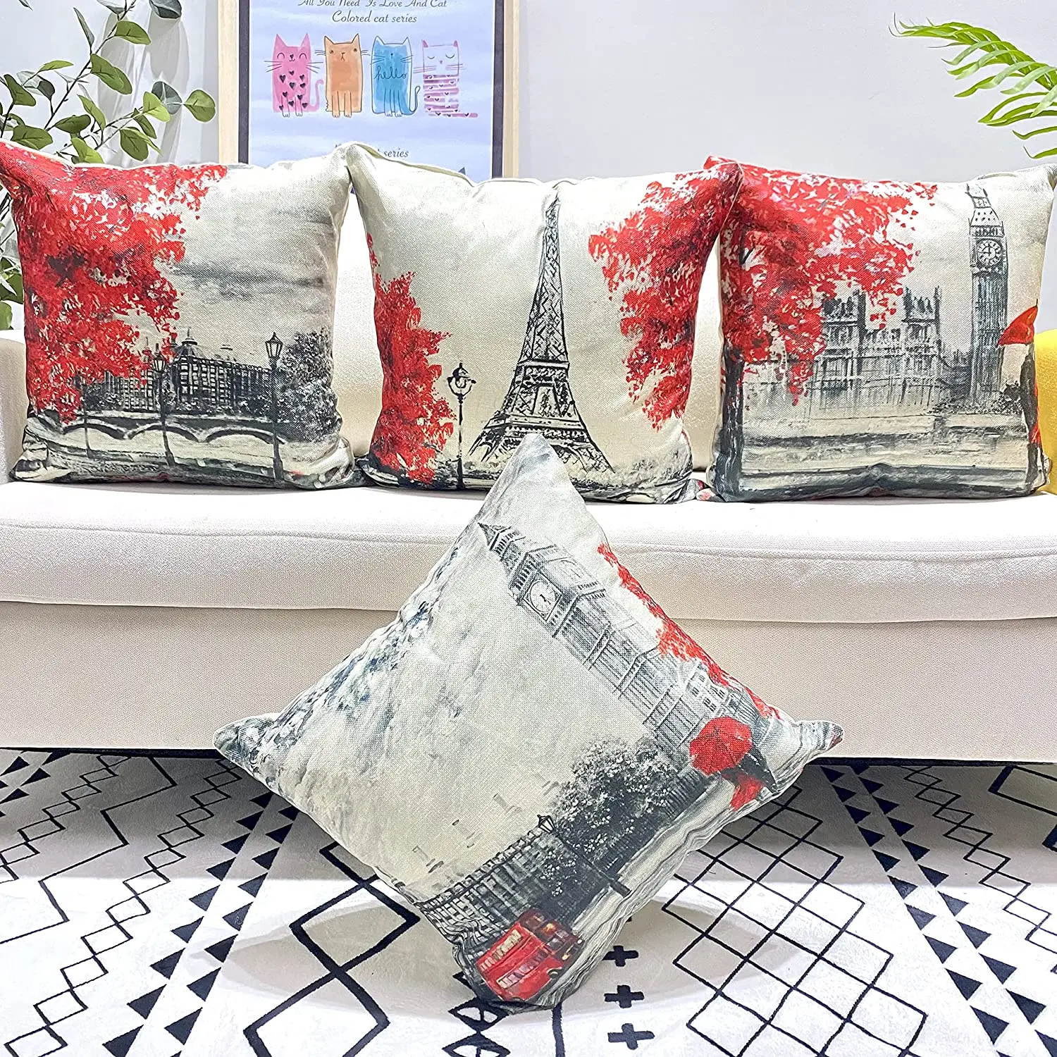 

Чехол с рисунком Эйфелевой башни, размеры 50x50 см