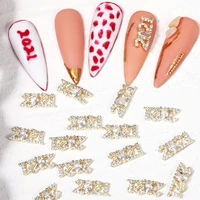 2021 zircon nail ornament new year gold plated color preserving manicure light luxury hot nail sticker jewelry
