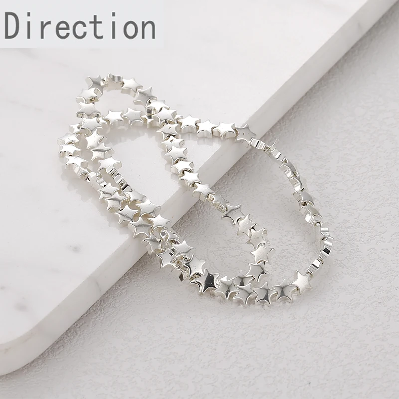 

Gold-plated black gallstone curved star bracelet necklace beads spacer diy handmade beaded ear jewelry handmade materials 1PCS