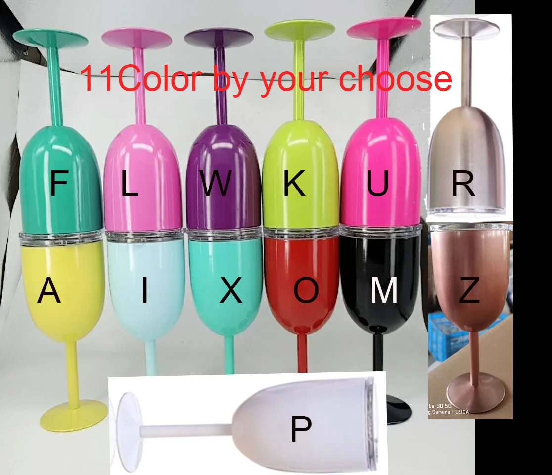 Оптовая продажа 10 унций бокал для вина es с крышкой стакан 9 цветов коктейльное