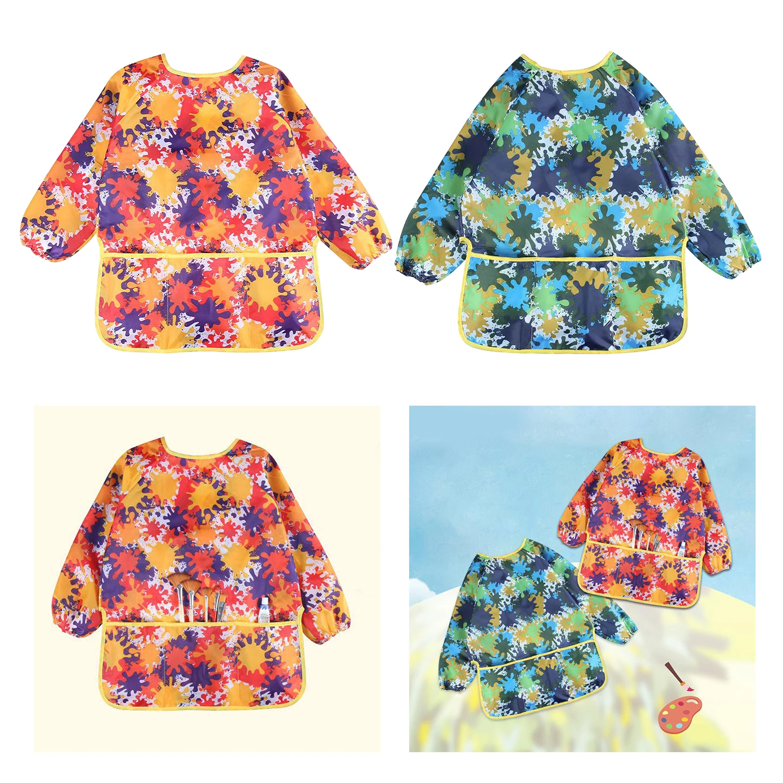 

Children's Long Sleeve Apron Children's Artist Smock Painting Waterproof Art