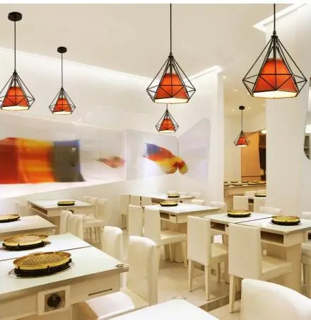 Подвесной светильник в виде пирамиды металлическая клетка E27 Современный