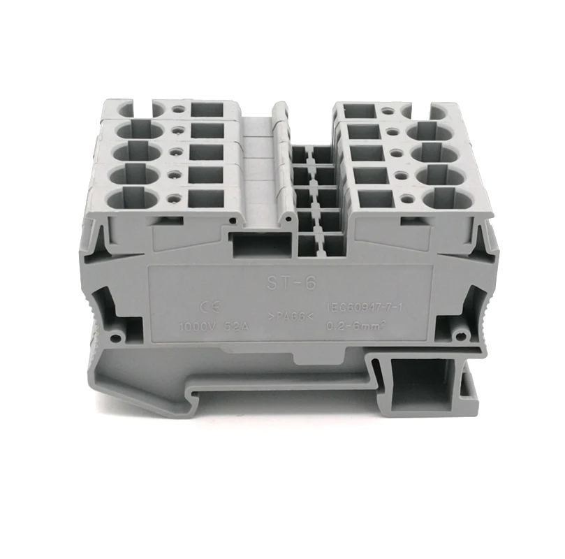 2Pcs Spring Terminal Blocks ST-10 Morsettiera Din Rail Screwless Type Terminals Block Wire Cable Connectors Copper Bornier 65A |