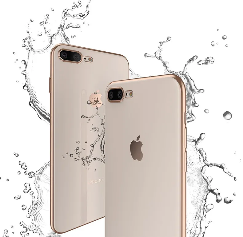 Роскошный чехол для iPhone XS MAX XR X 8 Plus 6 6S 7 ультратонкий прозрачный резиновый из ТПУ