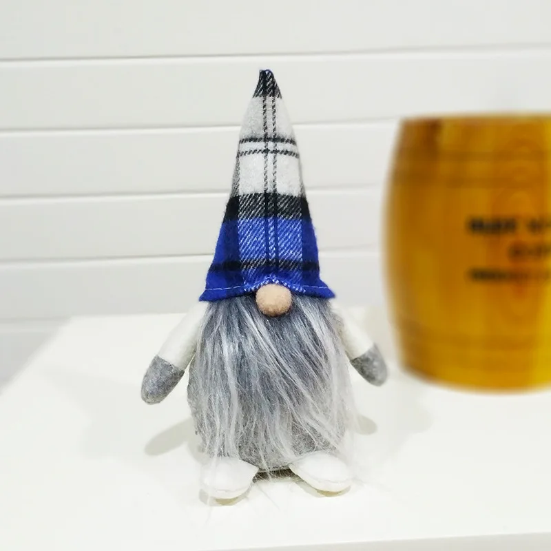 Синий 15inch Creative Christmas Swedish Gnome gift bag Tomte Gonme Large Stuffed Toy Elf Christmas Decoration For Home New Year Decor - Цвет: Синий