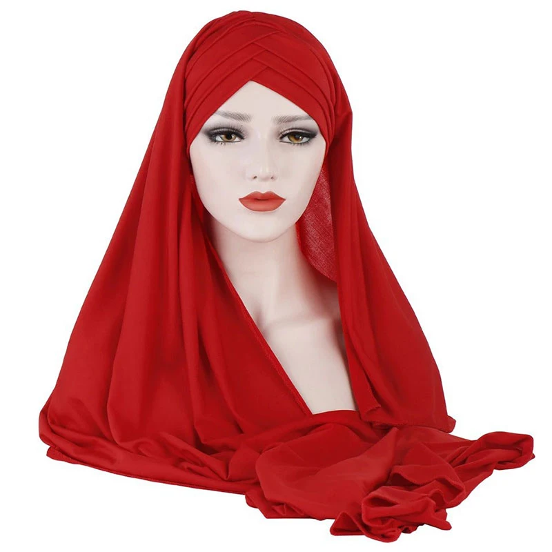 Молочный шелк Искусственный шарф длинная мусульманская шаль простой мягкий