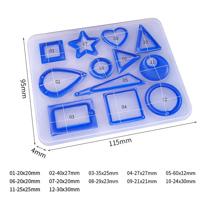 Форма для сережек Ювелирное кольцо силиконовое колец включая серьги крючки