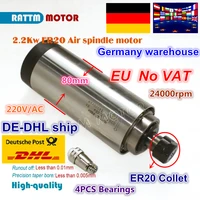 de ship 2 2kw er20 air cooled spindle motor air cooling runout off 0 01mm 80mm 24000rpm 220v for cnc router engraving milling