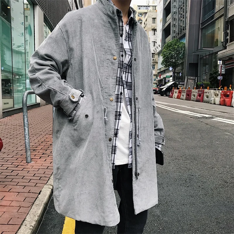VOGUELEO/2019 новый стиль модный утолщенный вельветовый Тренч полный Повседневный