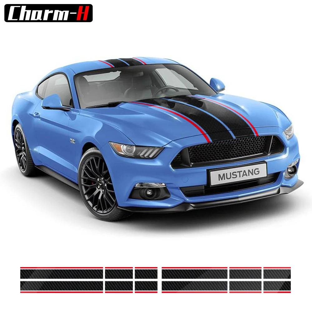 

Double Racing Stripe Decal Universal 174"X17" Hood to Trunk Rally Sticker Cars, Trucks, SUVs for Ford Mustang Toyota BMW..