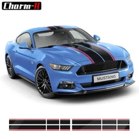double racing stripe decal universal 17 wide hood to trunk vinyl rally sticker cars trucks suvs for ford mustang toyota bmw