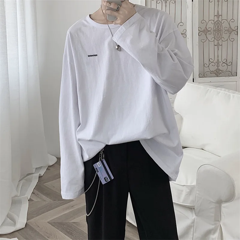 2019 Мужской пуловер с буквенным принтом толстовки длинным рукавом хлопковая