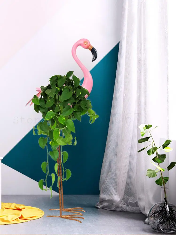 Новые скандинавские фламинго кованые железа полый интерьер гостиной балкона