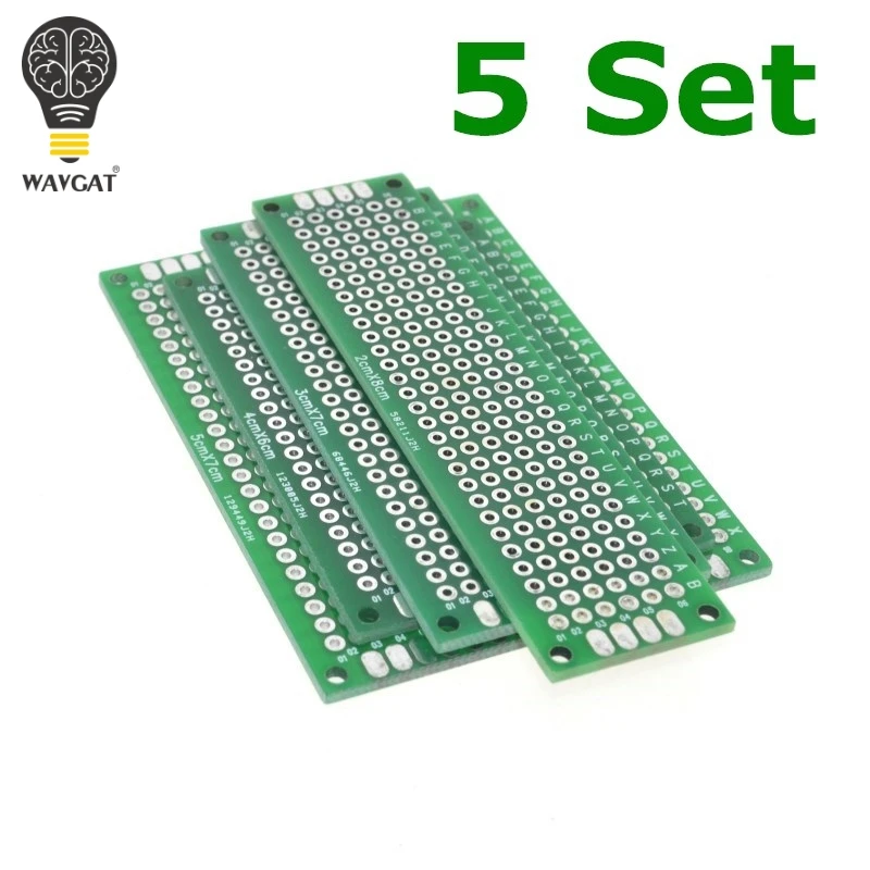 Прямая поставка 20 шт. 5x7 4x6 3x7 2x8 см двухсторонний медный Прототип pcb универсальная