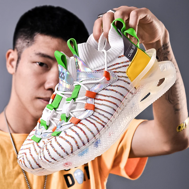 

New Arrival Trendy Blade Running Shoes for Men Breathable Reflective Sneakers Antiskid Outsole Cushioning Sport Shoes Training