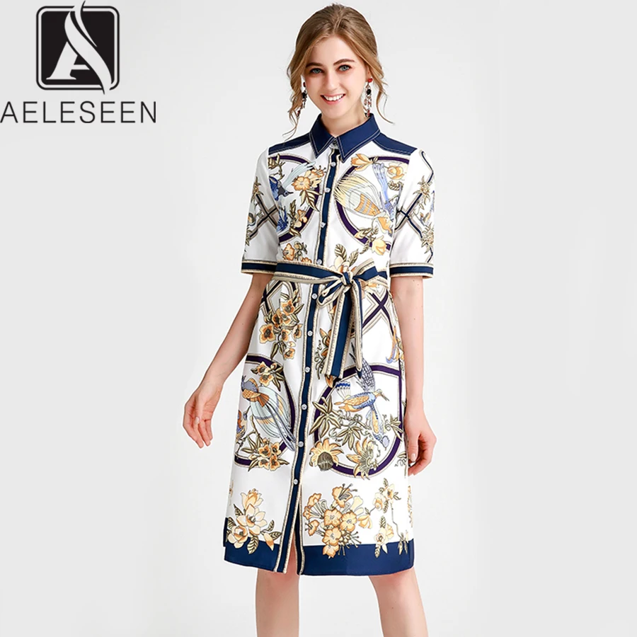 AELESEEN 2019 осень новый товар винтажные платья женские Подиумные дизайнерские с