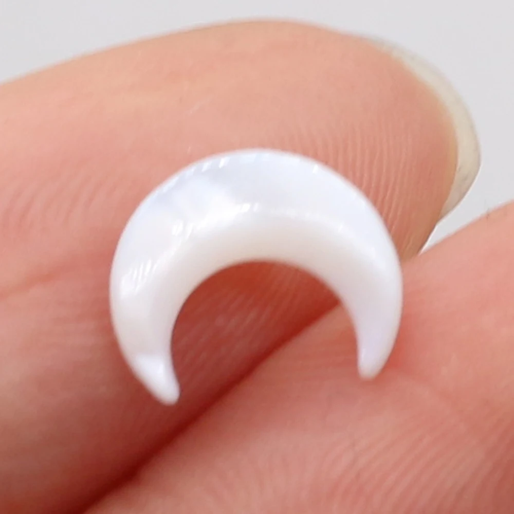 10pcs Crescent Shape Natural White Shell Beads Accessories Loose for Jewerly Making Wholesale 10x10mm | Украшения и аксессуары