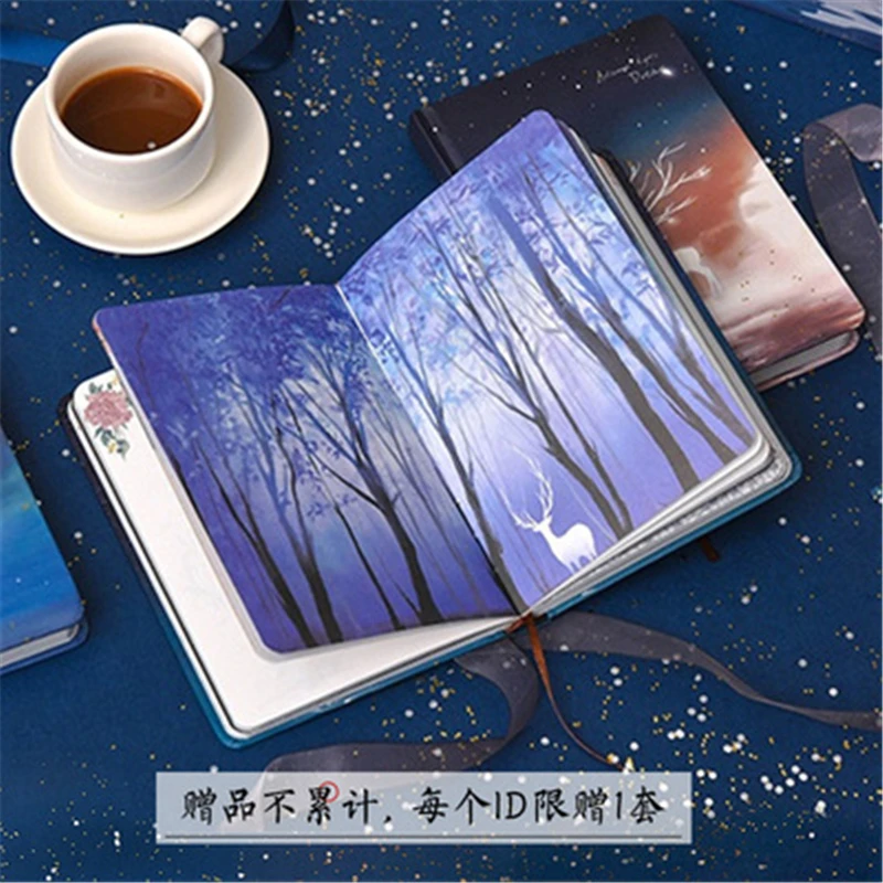 Милый олень световой дневник рисунок блокнот скетчбук 128 листов Kawaii Тетрадь