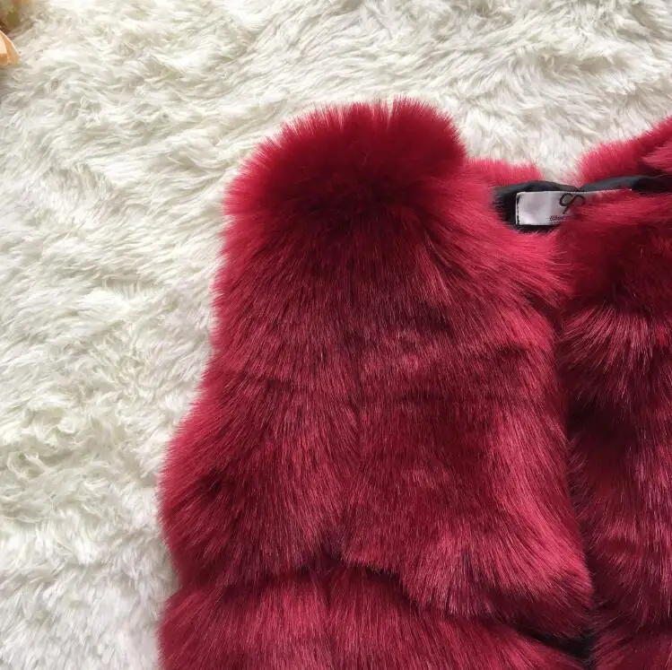 CP12 Wine red Шуба из искусственного лисьего меха, Женское зимнее модное пальто с длинным рукавом из искусственного меха, женское плотное теплое длинное пальто, женская куртка из искусственного меха - Цвет: CP12 Wine red